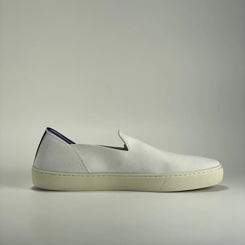 Rothy's The Original Slip-On Sneakers‎ Womens 10.5 White Knit Casuap Preppy